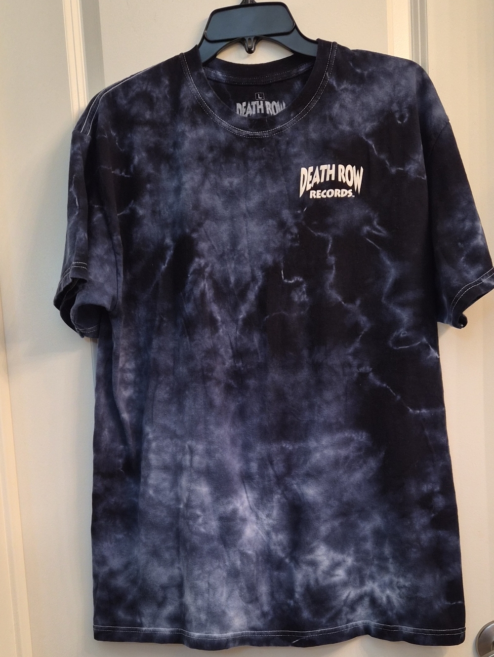 Death Row Records Men's Black Tie-Dye Short Sleeve Tee